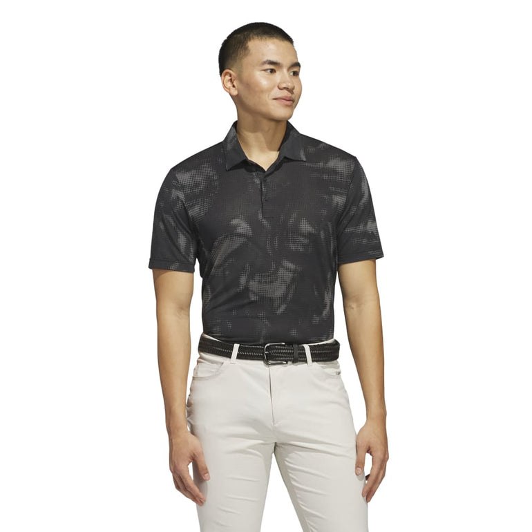 Adidas Men's Ultimate Printed Mesh Polo 25 - Black