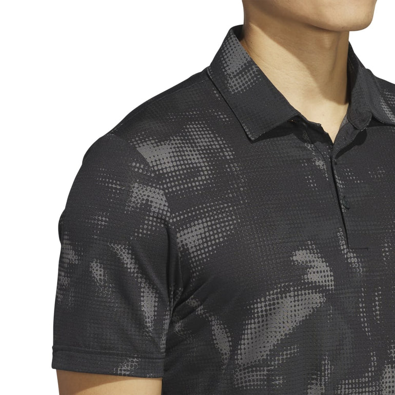 Adidas Men's Ultimate Printed Mesh Polo 25 - Black
