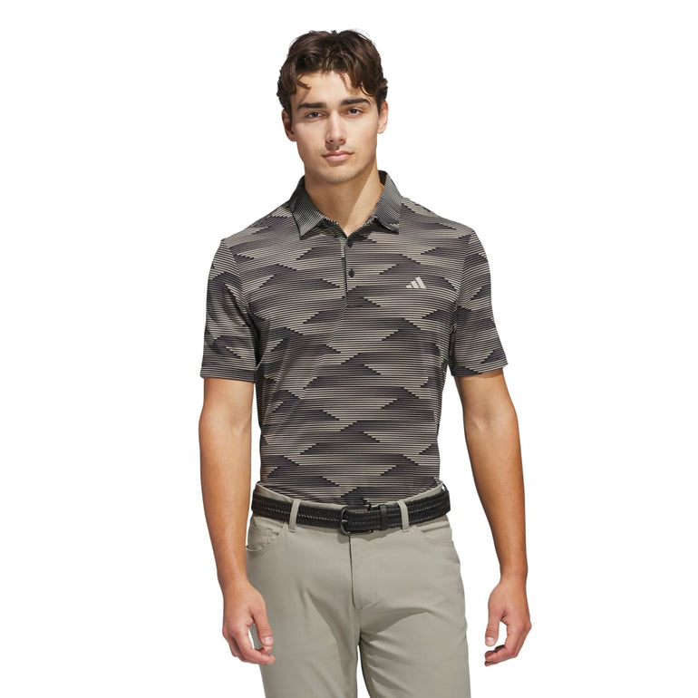 Adidas Men's Ultimate Speed Stripe Polo 25 - Black/Putty Beige
