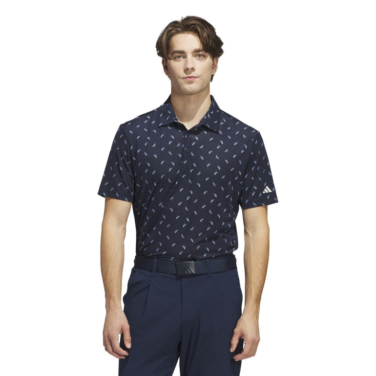 Adidas Men's Ultimate Printed Mesh Polo 25 - Collegiate Navy/Wonder Silver