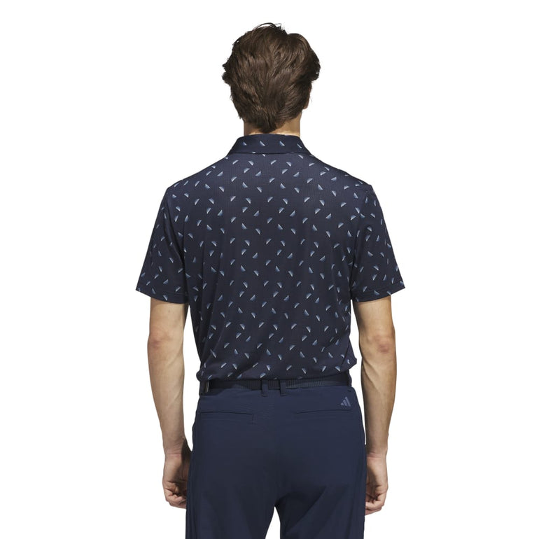 Adidas Men's Ultimate Printed Mesh Polo 25 - Collegiate Navy/Wonder Silver