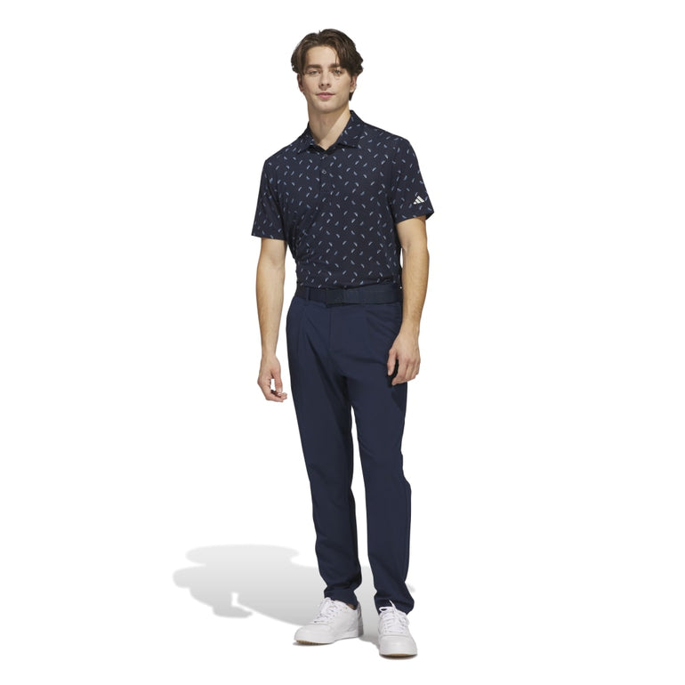 Adidas Men's Ultimate Printed Mesh Polo 25 - Collegiate Navy/Wonder Silver