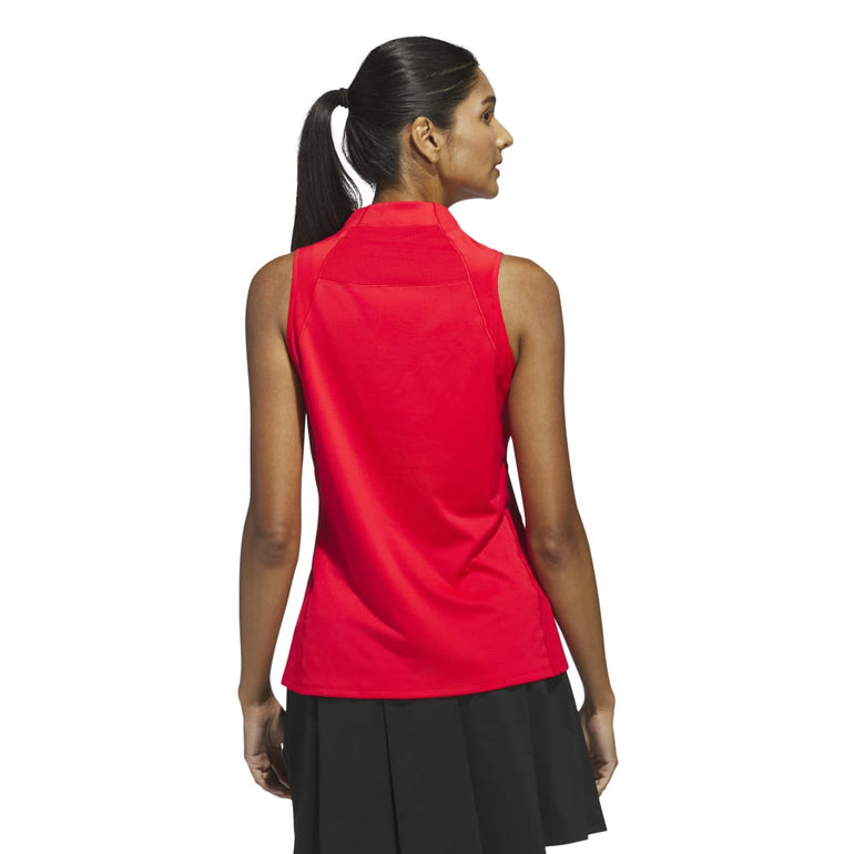 Adidas Women's Ultimate365 Zip Mock Sleeveless Shirt 25 - Pure Ruby