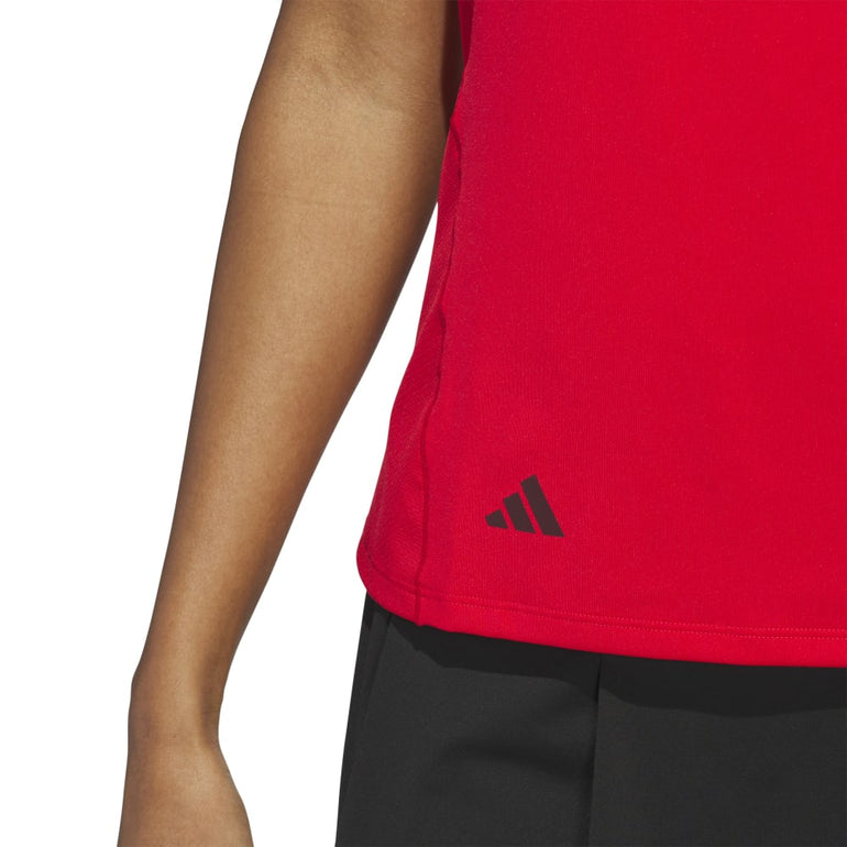 Adidas Women's Ultimate365 Zip Mock Sleeveless Shirt 25 - Pure Ruby