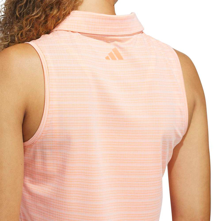 Adidas Women's UItimate Jacquard Sleeveless Polo - Dusky Orange