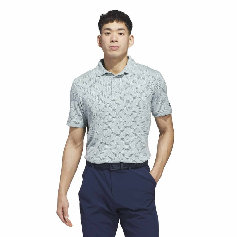 Adidas Men's Ultimate365 Jacquard Polo - Wonder Sage/Collegiate Navy