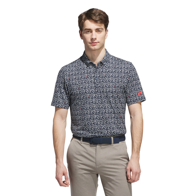 Adidas Men's Micro Argyle Polo - Collegiate Navy/White