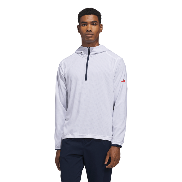 Adidas Men's Ultimate365 Anorak Hooded Jacket - White/Collegiate Navy