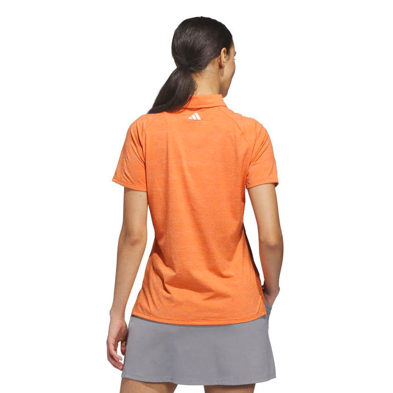 Adidas Women's Ultimate Heathered Twistknit Polo - Dusky Orange/White