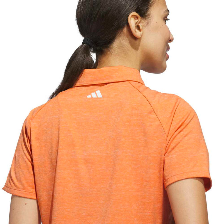 Adidas Women's Ultimate Heathered Twistknit Polo - Dusky Orange/White