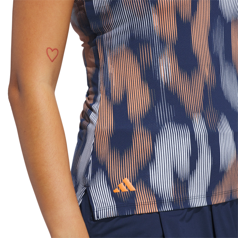Adidas Women's Ultimate Tour Printed Sleeveless Polo - Collegiate Navy
