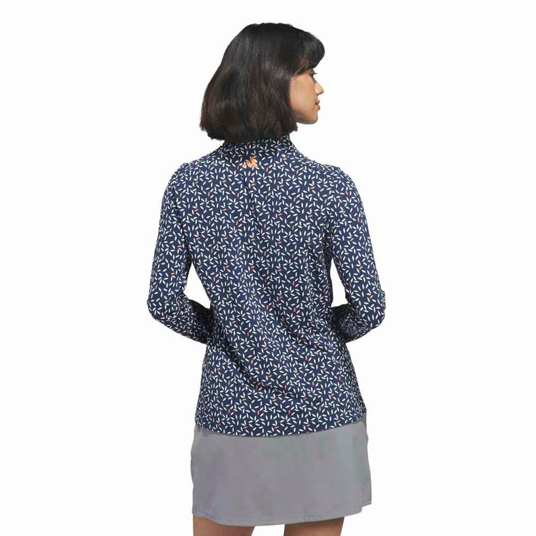 Adidas Women's Ultimate All Over Print LS Pullover - Dusky Orange