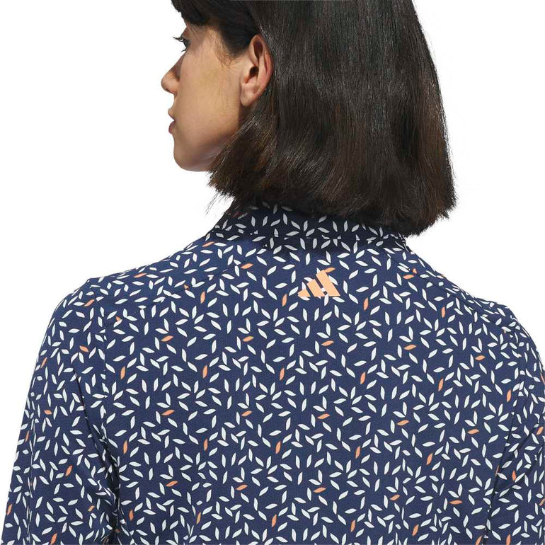 Adidas Women's Ultimate All Over Print LS Pullover - Dusky Orange