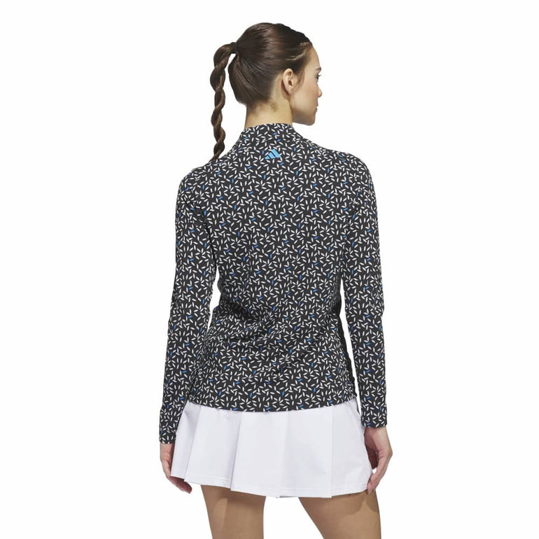 Adidas Women's Ultimate All Over Print LS Pullover - Lucid Ray Blue
