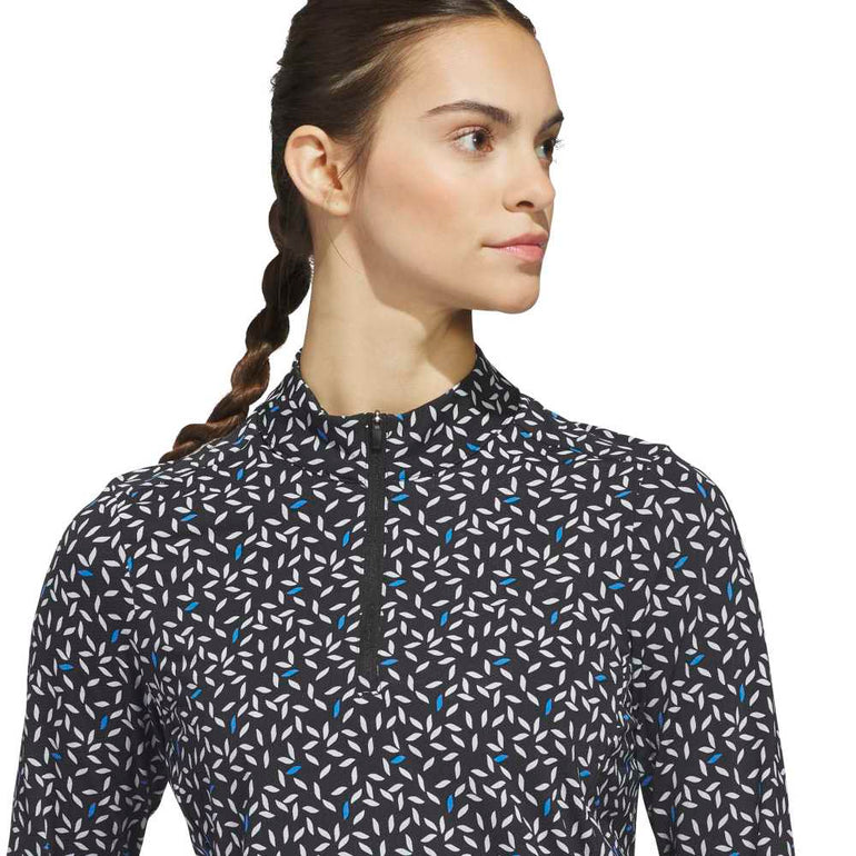Adidas Women's Ultimate All Over Print LS Pullover - Lucid Ray Blue