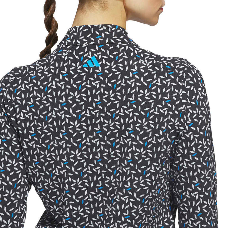 Adidas Women's Ultimate All Over Print LS Pullover - Lucid Ray Blue