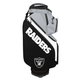 Golf bag with 'RAIDERS' branding on a white background