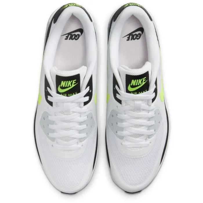 Nike Men's Air Max 90 G Golf Shoes - White/Hot Lime