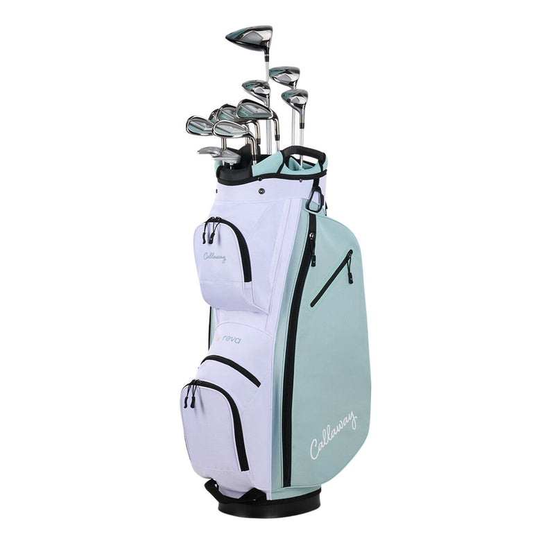 Callaway Women's REVA 11-Piece Complete Set With Peach/Surf Cart Bag