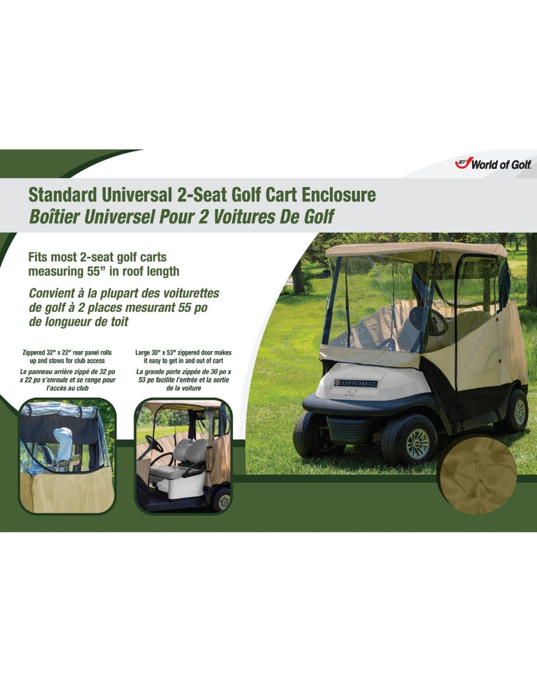 Standard Universal 2-Seat Golf Cart Enclosure
