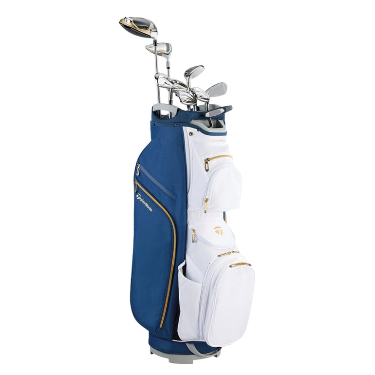 TaylorMade Women's Kalea Gold Complete Cart Bag Set - Blue