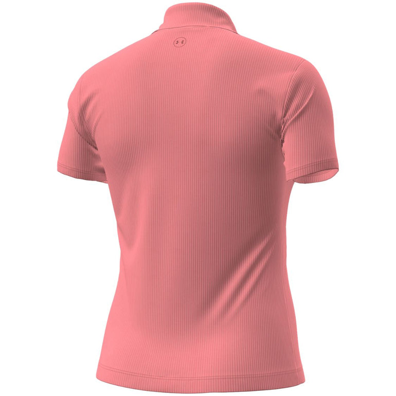 Under Armour Women's Drive Chill Rib Short Sleeve Polo 26 - Posh Pink