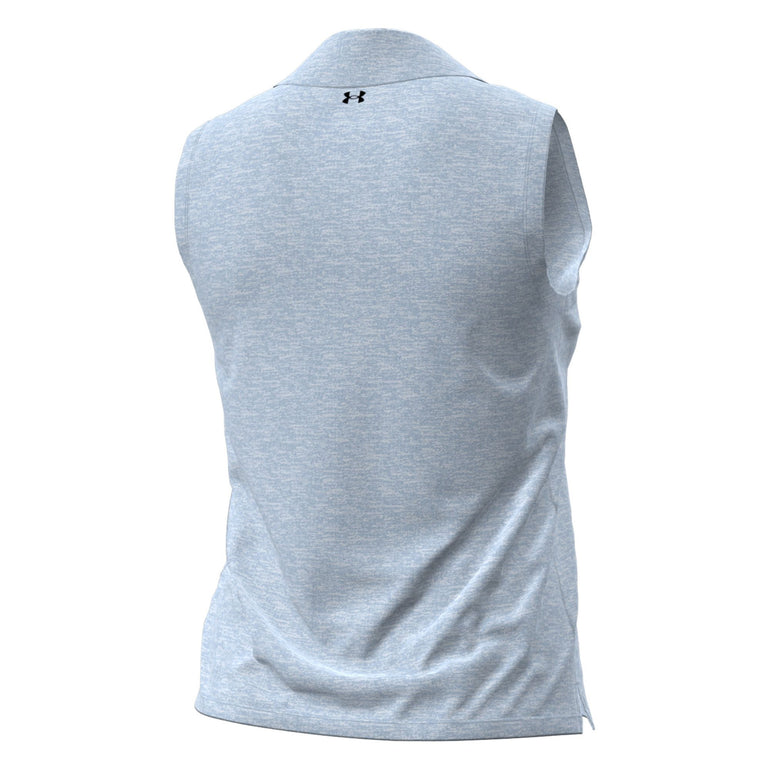 Under Armour Women's Aura Heather Sleeveless Polo 26 - Blue Calm Heather