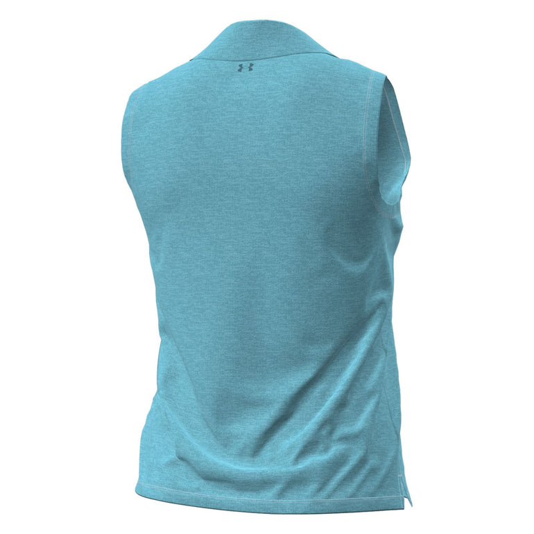 Under Armour Women's Aura Heather Sleeveless Polo 26 - Blue Haze