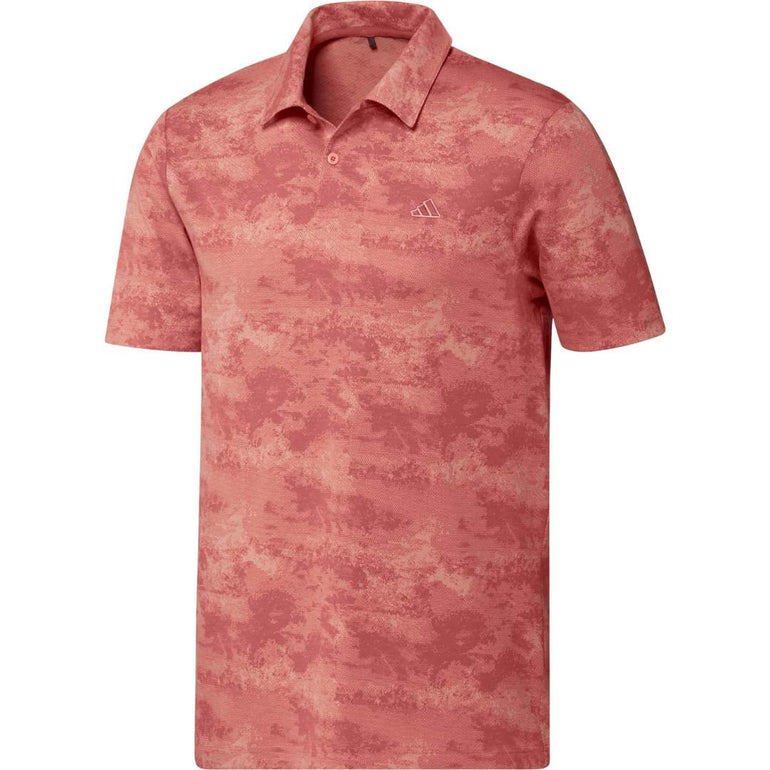 Adidas Men's Go-To Mesh Print Polo 2024 - Preloved Scarlet