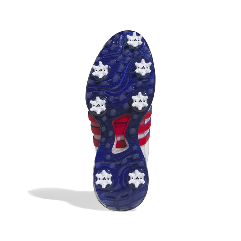 Adidas Men's Tour360 24 BOOST Golf Shoes - White/Scarlet/Blue