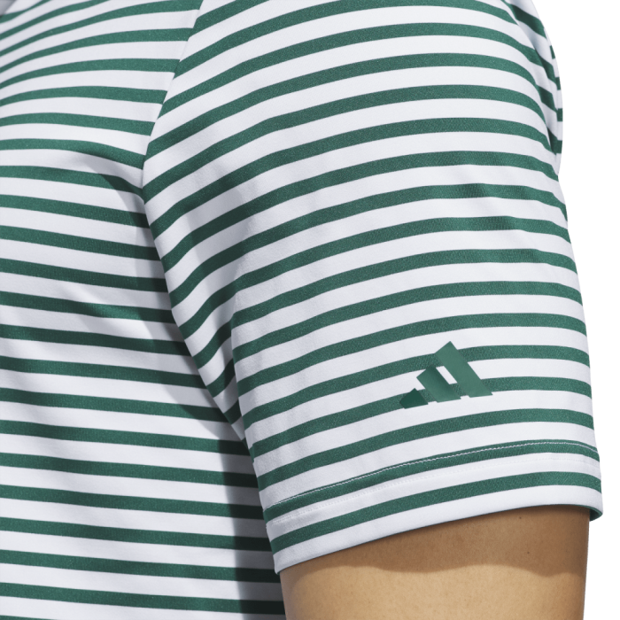 Adidas Men's Ultimate Stripe Polo 25 - White/Collegiate Green