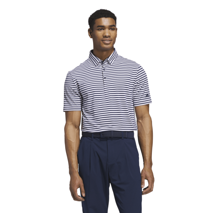 Adidas Men's Ultimate Stripe Polo 25 - White/Collegiate Navy