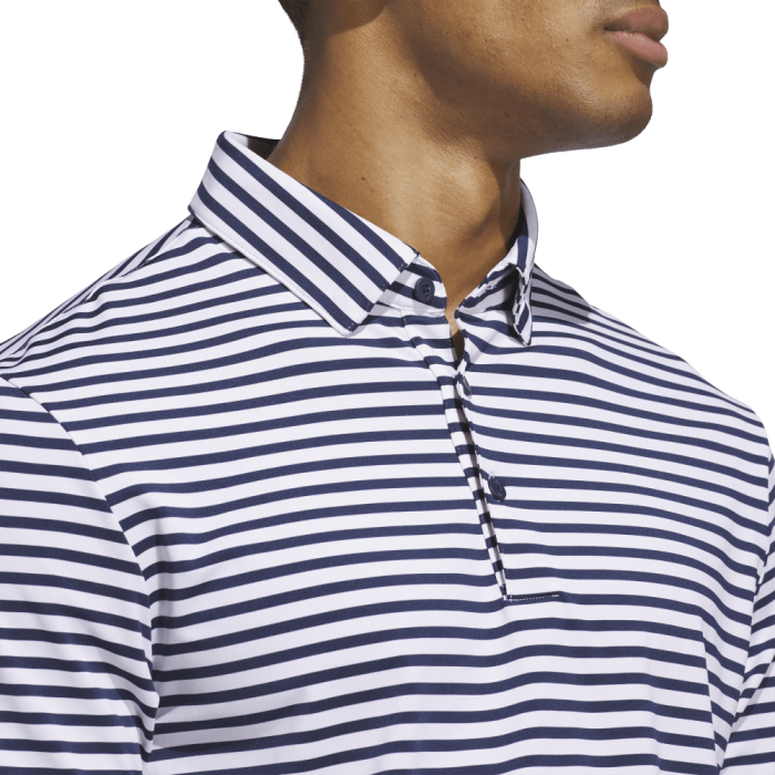 Adidas Men's Ultimate Stripe Polo 25 - White/Collegiate Navy