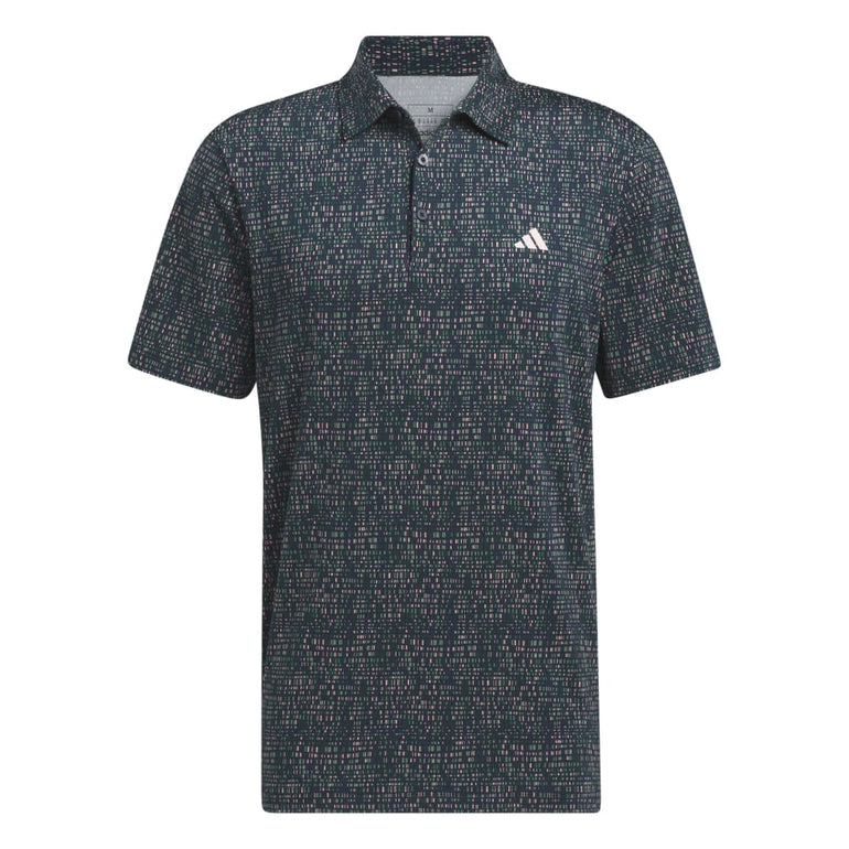 Adidas Men's Ultimate365 Power Grid Print Polo 24 - Collegiate Navy