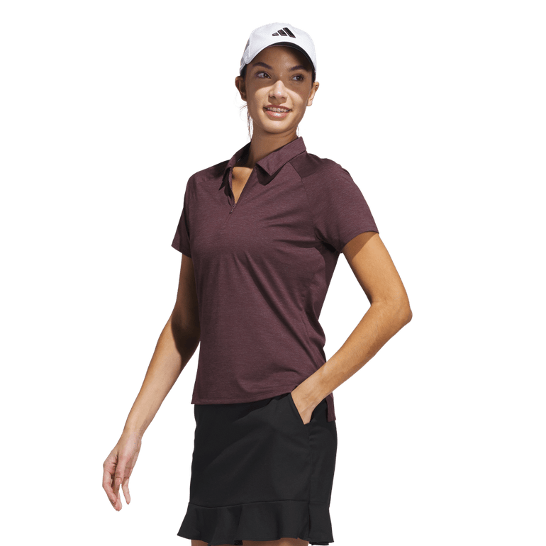 Adidas Women's Ultimate365 Heathered Twistknit Polo 25 - Pure Ruby/Powder Coral