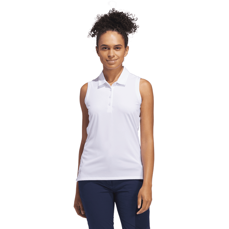 Adidas Women's Ultimate365 Solid Sleeveless Polo 25 - White