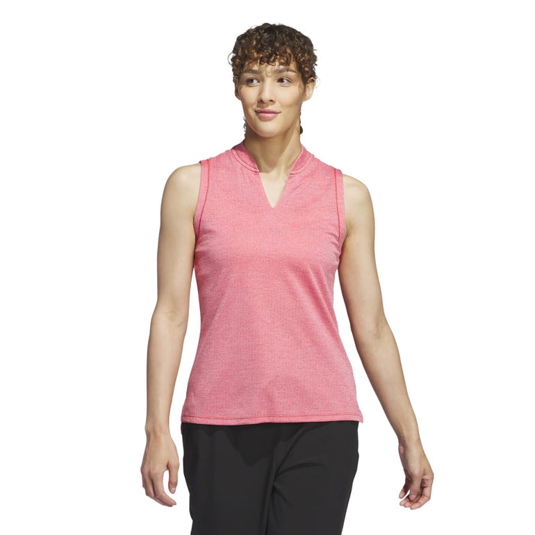 Adidas Women's Ultimate365 Textured Sleeveless Polo 24 - Better Scarlet