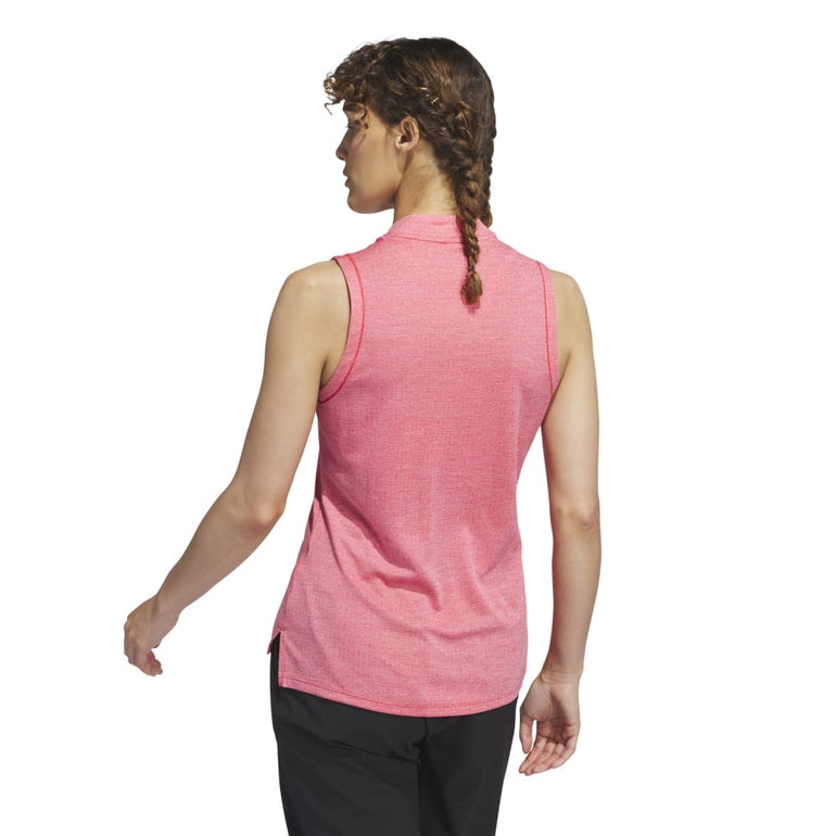 Adidas Women's Ultimate365 Textured Sleeveless Polo 24 - Better Scarlet
