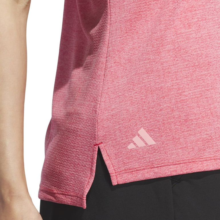 Adidas Women's Ultimate365 Textured Sleeveless Polo 24 - Better Scarlet