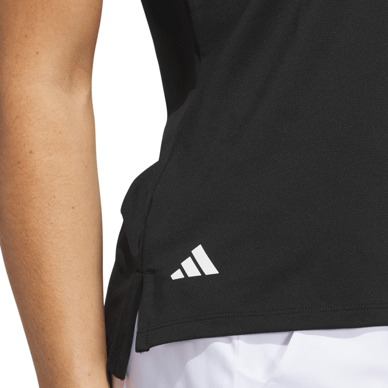 Adidas Women's Ultimate365 Zip Sleeveless Polo 25 - Black