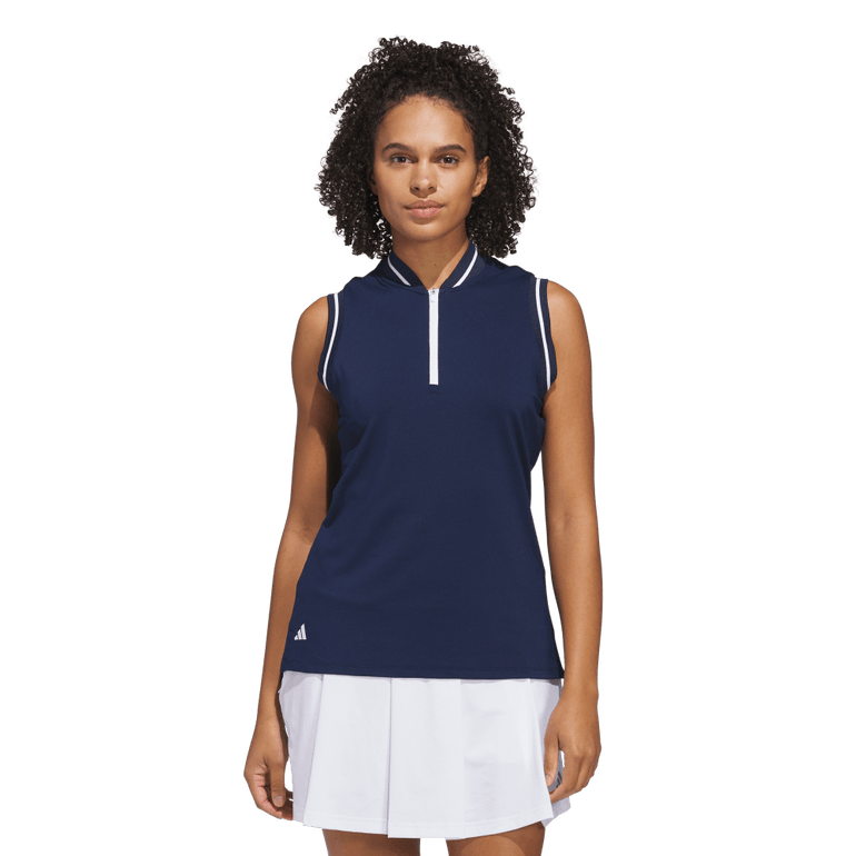 Adidas Women's Ultimate365 Zip Sleeveless Polo 25 - Collegiate Navy