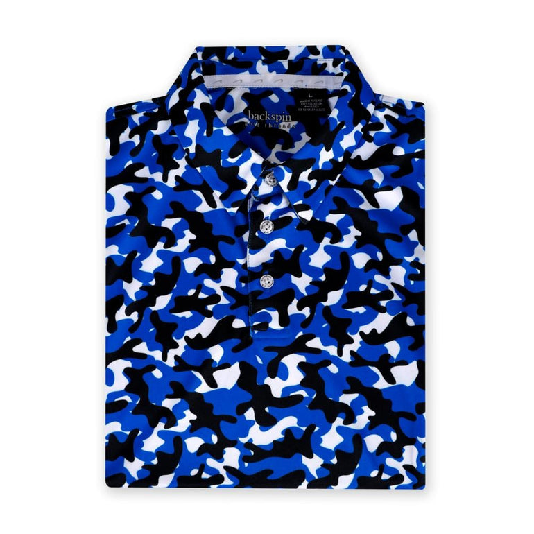 Backspin Men's Camo Print Polo 24