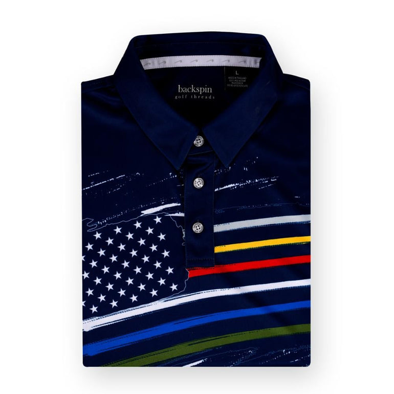 Backspin Men's Patriot Polo 24