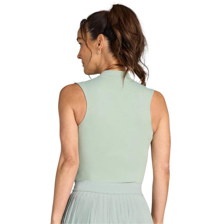 Bad Birdie Women's Blade Washed Sage Sleeveless Polo