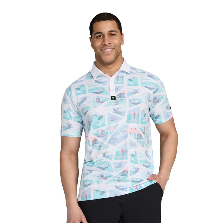 Bad Birdie Men's White Caps Welcome Polo