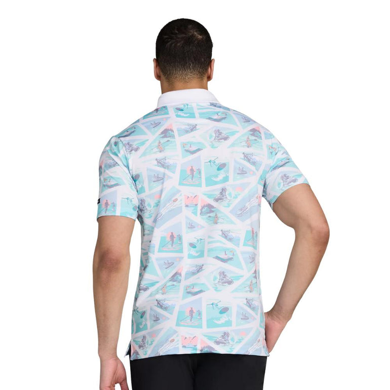 Bad Birdie Men's White Caps Welcome Polo