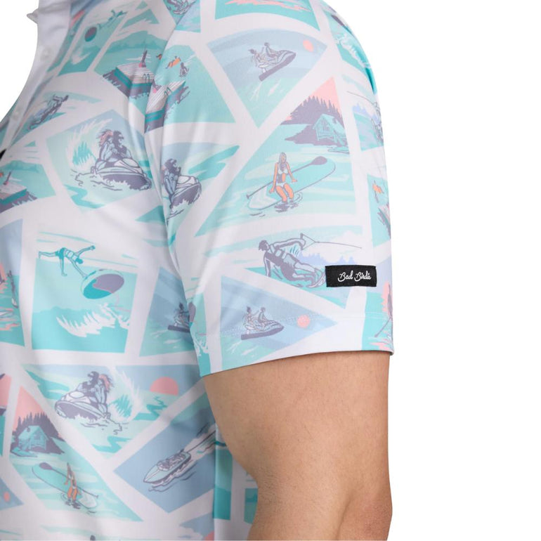 Bad Birdie Men's White Caps Welcome Polo