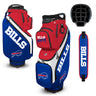 Buffalo Bills golf bag set with club head cover and strap on a white background