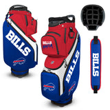 Buffalo Bills golf bag set with club head cover and strap on a white background