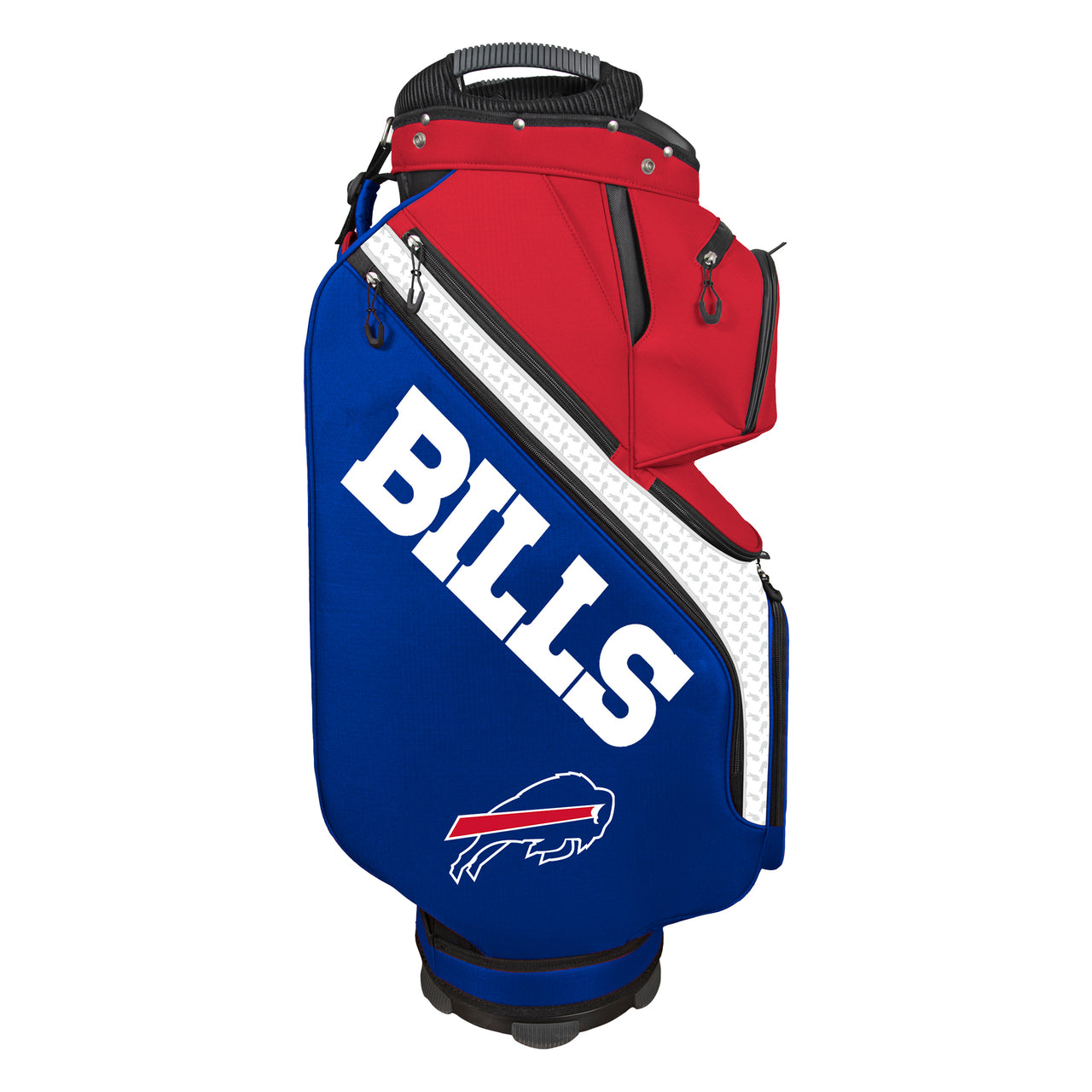 Golf bag with 'Bills' branding on a white background